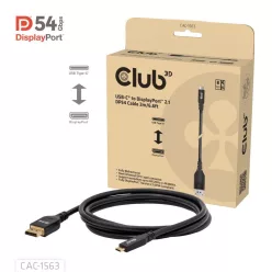   Club3D CAC-1563 USB-C to DisplayPort 2.1 DP54 Bi-Directional Cable 8K120Hz 2m Black