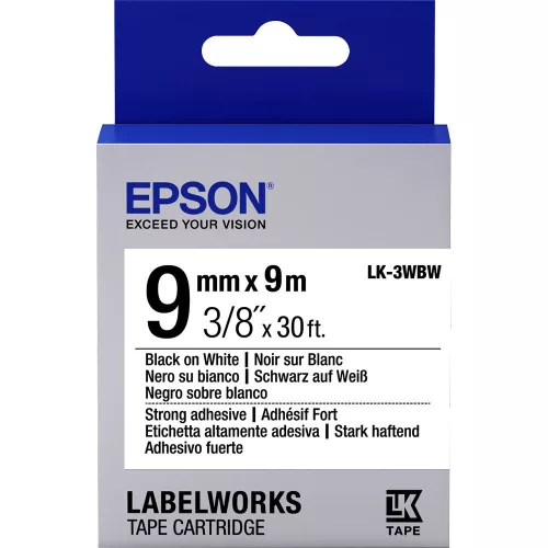 Epson LK-3WBW címkeszalag (9mm) Black on White - 9m