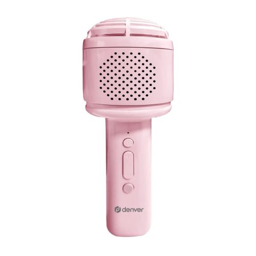 Denver KMS-30RO Bluetooth Karaoke Microphone Speaker with fluffy top Rose