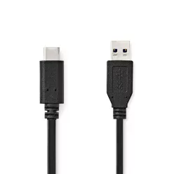   Nedis USB 3.2 Gen 2 USB-A Male to USB-C Male USB Cable 1m Black