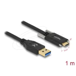 DeLock USB Type-A male to USB Type-C male cable 1m Black