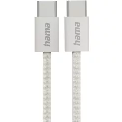Hama Fabric USB-C to USB-C Cable 1m Beige