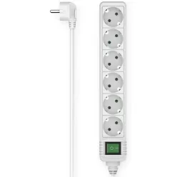 Hama Hálózati Elosztó Kapcsolóval 6DIN 3m White