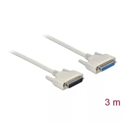 DeLock Serial Cable D-Sub 25 male to female Cable 3m White