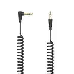   Hama FIC 3,5mm jack összekötőkábel 90° spiral 0,75m Black