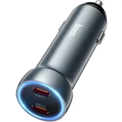 Hoco 60W USB-C PD 30W+30W Car Charger Grey