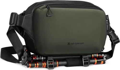 K&F Concept 2in1 Sling Bag Everyday Shoulder Bag & Photography Camera Backpack 10L Dark Green