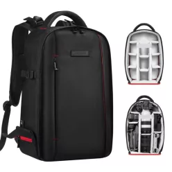  K&F Concept Lightweight Camera Backpack for Photographers 18L Black/Red
