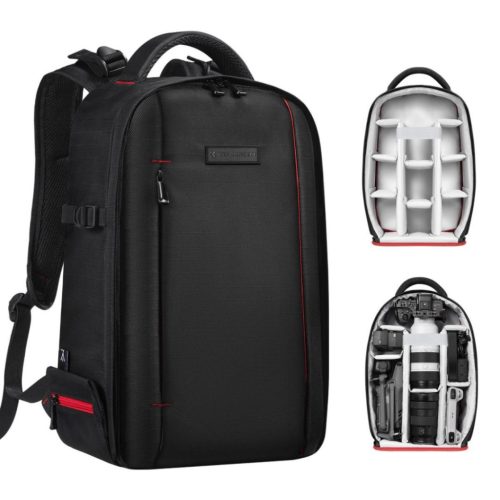 K&F Concept Lightweight Camera Backpack for Photographers 18L Black/Red
