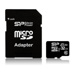   Silicon Power 32GB microSDHC Elite Class 10 UHS-I V10 + adapterrel