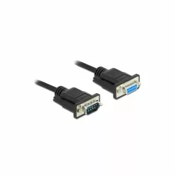   DeLock RS-232 Cable Serial D-Sub9 male to female with narrow plug housing 0,5m Black
