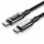 Vention Cotton Braided USB 2.0 C Male to C Male 5A Cable With LED Display 1,2m Black