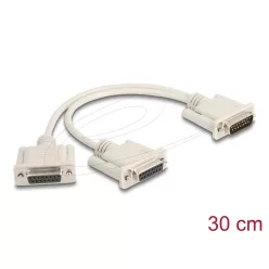   DeLock Adapter Y-Cable Splitter D-Sub 15 pin male to 2 x D-Sub 15 pin female with screws 30cm