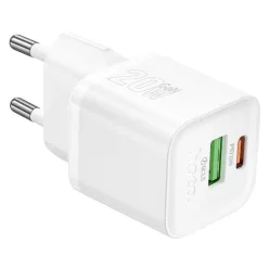 Hoco N65 Ingenious PD20W+QC3.0 USB-C, USB-A Charger White
