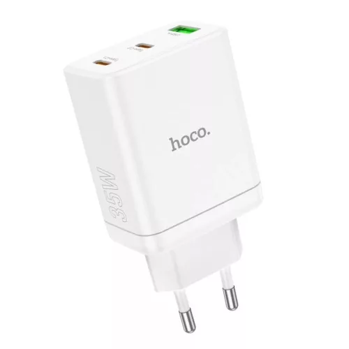 Hoco N33 PD35W + QC3.0 (2C1A) 2xUSB-C, 1XUSB-A Charger White