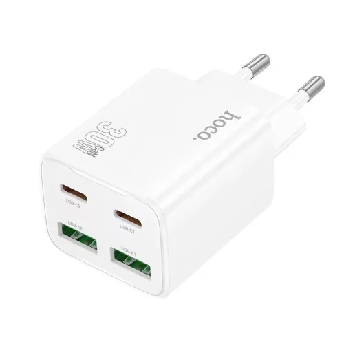 Hoco N56 Fundador 2xUSB-C 2xUSB-A 30W Charger White