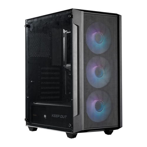 Keep Out XC-200 MESH RGB Tempered Glass Black
