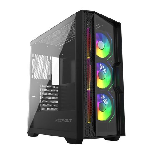 Keep Out XC-500 GLASS RGB Tempered Glass Black
