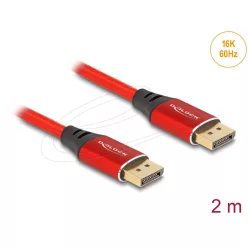 DeLock DisplayPort Cable 16K 60 Hz 2m Red Metal