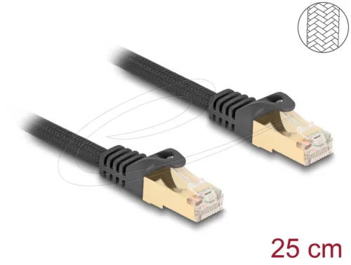 DeLock CAT6A S-FTP Patch Cable 0,25m Black