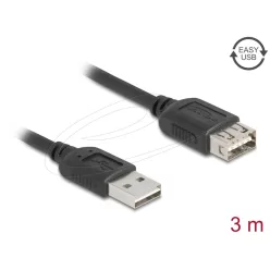   DeLock USB 2.0 extension cable USB Type-A male to USB Type-A female 3m Black