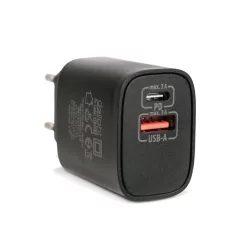 Delight USB Type-C + USB A PD20W Fast charger Black