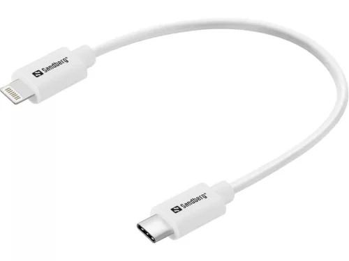Sandberg USB-C PD to Lightning cable 0,2m White