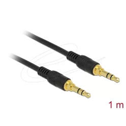 DeLock Stereo Jack Cable 3.5mm 3 pin male to male 1m Black