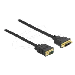 DeLock DVI 24+5 female to VGA male cable 1m Black