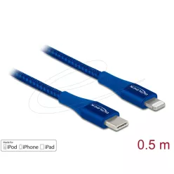   DeLock Data and charging USB Type-C to Lightning cable 0,5m Blue