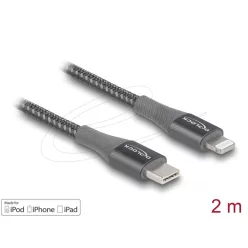   DeLock Data and charging USB Type-C to Lightning cable 2m Grey