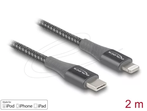 DeLock Data and charging USB Type-C to Lightning cable 2m Grey