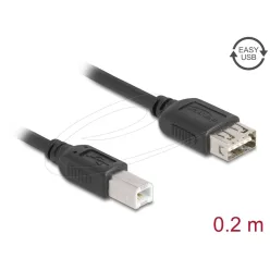   DeLock USB 2.0 USB Type-B male to USB Type-A female 0,2 m Black