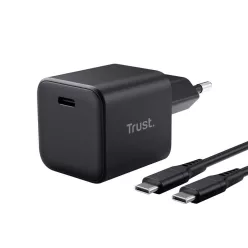 Trust Maxo Ultra-small 65W USB-C GaN Charger 2m cable Black