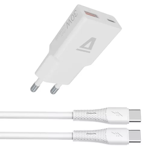 Avax CH6413 GaN charger with USBC-C cable White