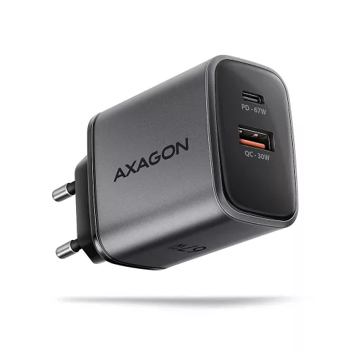 AXAGON ACU-PQ67 PD3.0 & QC4+ 2xOUTPUTS wall charger 67W Black