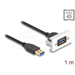   DeLock Easy 45 Module USB 5 Gbps Type-A female to USB Type-A male cable 1m Black