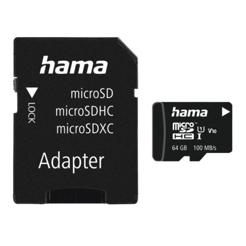 Hama 64GB microSDXC Class 10 UHS-I + Adapterrel