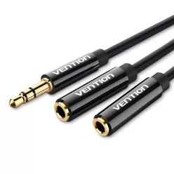 Vention 3,5mm Jack to 2x3,5mm Jack Splitter Cable 0,3m Black