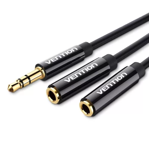 Vention 3,5mm Jack to 2x3,5mm Jack Splitter Cable 0,3m Black