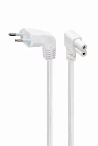 Gembird PC-184L Power cord (C7) with angled connectors 2,5m White
