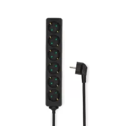 Nedis Hálózati Elosztó 6DIN 3m Black