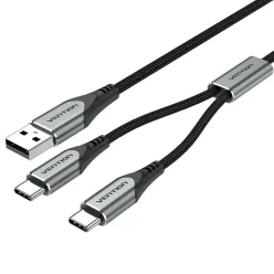 Vention USB 2.0 A to 2xUSB-C Cable 0,5m Silver/Black