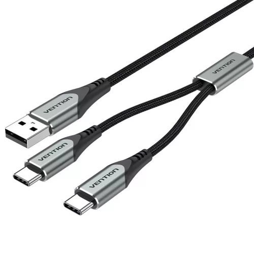 Vention USB 2.0 A to 2xUSB-C Cable 0,5m Silver/Black