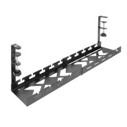   ACT Under-desk extendable cable management tray with clamp mount 43 - 72cm Black