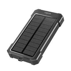 Logilink Solar LED Light 10000 mAh Power Bank Black/Orange