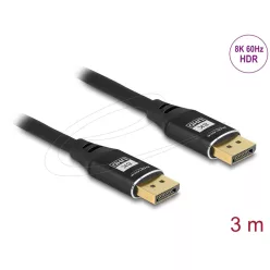 DeLock DisplayPort 8K 60Hz Cable 3m Black Metal