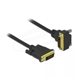 DeLock DVI Cable 24+1 male to 24+1 male angled 1m Black