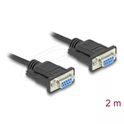   DeLock RS-232 Cable Serial D-Sub9 female to female with narrow plug housing 2m Black