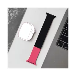   BlackBird Litchi Watch Strap for Iwatch 38/40/41/42mm Black/Pink